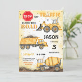 イエロー&ブラック建築誕生日招待状 招待状 (スタンド正面)