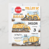 イエロー&ブラック建築誕生日招待状 招待状 (正面)