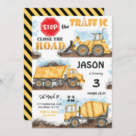 イエロー&ブラック建築誕生日招待状 招待状