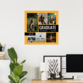 イエロー&ブラック6枚の写真卒業ポスター ポスター (ホームオフィス)