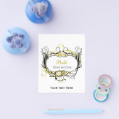 イエロー、ブラック、ホワイトのシックなビジネスフライヤー チラシ (シングル)