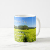 イエロー&ブルーのカントリーブリスカスタム- Mother's Day コーヒーマグカップ (正面右)