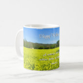 イエロー&ブルーのカントリーブリスカスタム- Mother's Day コーヒーマグカップ (正面左)