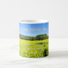 イエロー&ブルーのカントリーブリスカスタム- Mother's Day コーヒーマグカップ