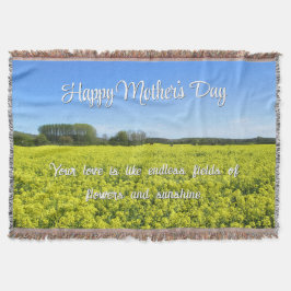 イエロー&ブルーのカントリーブリスカスタム- Mother's Day スローブランケット