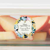 イエロー&ブルーフローラ防水バス&体ラベル ラベル (貼付)