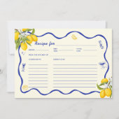 イエロー ブルー メイン スクイーズ ブライダル シャワー レシピ カード (正面)
