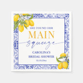 イエロー ブルー メイン スクイーズ ブライダル シャワー レモン  スタンダードカクテルナプキン (正面)