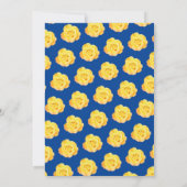 イエロー ブルー 花柄 エレガント おしゃれ ウェディング 招待状 (裏面)