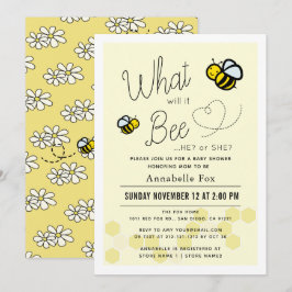 イエロー ベビーシャワー 性別発表パーティー 招待状