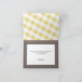 イエロー＆ホワイトのギンガムキャンバス感謝カード サンキューカード (内部)