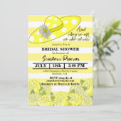 イエロー&ホワイトストライプケンタッキーダービーブライダルシャワー 招待状 (スタンド正面)