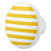 イエロー&ホワイトストライプズモダンシッストライプのクベッドルーム セラミックノブ (右)