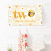 イエロー&ホワイトデイジー第2誕生日フォトガール 横断幕 (インサイチュ)