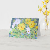 イエロー&ホワイトパンジー誕生日 カード (黄色い花)