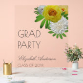 イエロー&ホワイトフローラ卒業パーティー アクリルサイン (ウェディング)