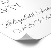 イエロー&ホワイトフローラ卒業パーティー ポスター (角)