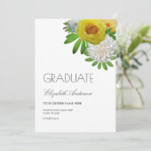 イエロー&ホワイトフローラ卒業発表 招待状 (スタンド正面)