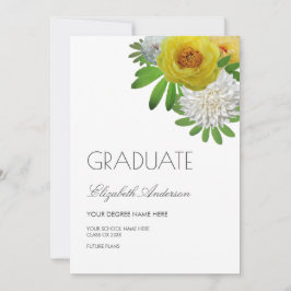 イエロー&ホワイトフローラ卒業発表 招待状