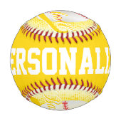 イエロー |ホワイトレトロ野球スポーツ 野球ボール (正面)