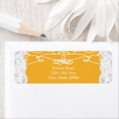 イエロー&ホワイトレースエレガントウェディング住所 シール (インサイチュ)
