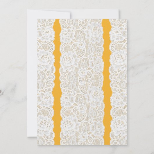 イエロー&ホワイトレースエレガントウェディング招待状 招待状 (裏面)