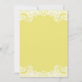 イエロー&ホワイトレースエレガントスウィート16パーティー 招待状 (裏面)