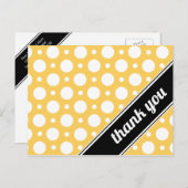 イエロー&ホワイト水玉模様サンキューポストカード ポストカード (正面/裏面)