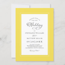 イエロー ホワイト ウェディング エレガント カリグラフィー フレーム
