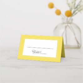 イエロー ホワイト ウェディング エレガント シック ボーダー モダン プレイスカード