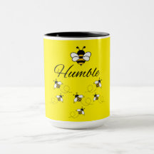 イエロー ホワイト セラミック 450ml BEE HUMBLE マグカップ