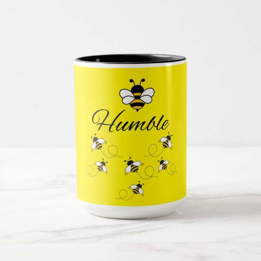 イエロー ホワイト セラミック 450ml BEE HUMBLE マグカップ (中央)