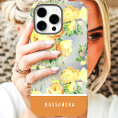イエロー&マスタード カスタムネーム フラワー Case-Mate iPhoneケース