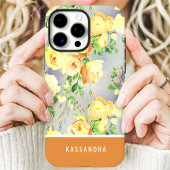 イエロー&マスタード カスタムネーム フラワー Case-Mate iPhoneケース
