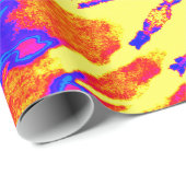 イエロー、マゼンタ、オレンジのスパイラル絞り染め ラッピングペーパー (ロールコーナー)