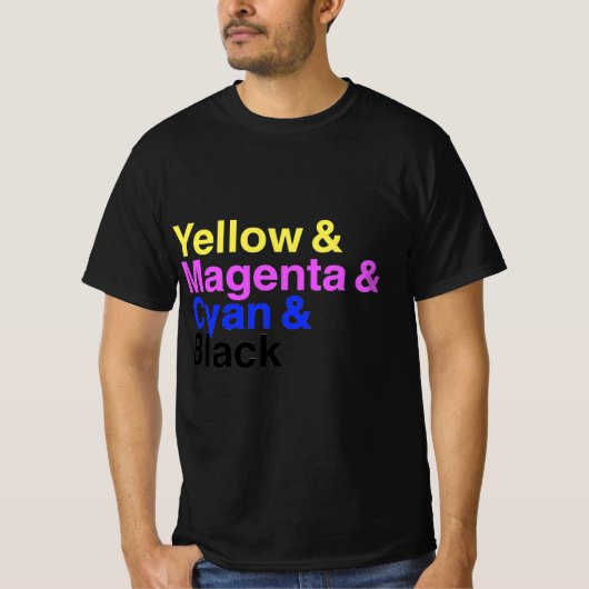 イエロー・マゼンタ・シアン・ブラック Tシャツ (正面)