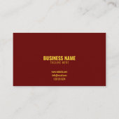 イエロー&モダンマルーントラクタシルエット建物 名刺 (裏面)