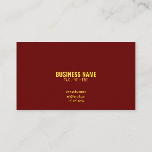 イエロー&モダンマルーントラクタシルエット建物 名刺 (裏面)