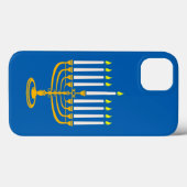 イエロー（ユダヤ教）メノラーハヌカープリント Case-Mate iPhoneケース (裏面 (横))