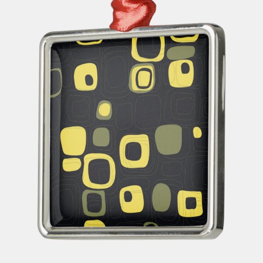 イエロー、ライム、ブラックレトロ抽象芸術アートオーナメント メタルオーナメント (左)