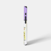 イエロー+ラッパスイセン 水彩 ラッパスイセン 花 iPhoneケース (左側面)