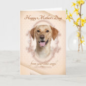 イエロー・ラブラドール・レトリーバーおもしろいマザーズデイカード カード (黄色い花)