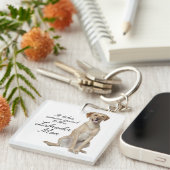 イエロー・ラブラドール・レトリーバーのお母さんKeychain キーホルダー (正面右)