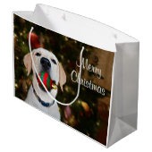 イエロー・ラブラドール・レトリーバーのクリスマスの球 ラージペーパーバッグ (裏面アングル)