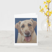 イエロー・ラブラドール・レトリーバーのブランクの中のメッセージカード カード (黄色い花)