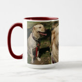 イエロー・ラブラドール・レトリーバーのマグ マグカップ (左)