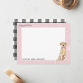 イエロー・ラブラドール・レトリーバーのラブラドル・レトリーバー犬の休日のメッセージカード ノートカード (正面/裏面インサイチュ)