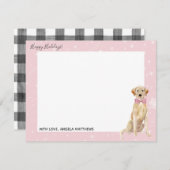 イエロー・ラブラドール・レトリーバーのラブラドル・レトリーバー犬の休日のメッセージカード ノートカード (正面/裏面)