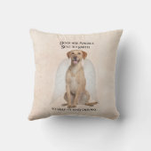 イエロー・ラブラドール・レトリーバーの天使の枕 クッション (裏面)