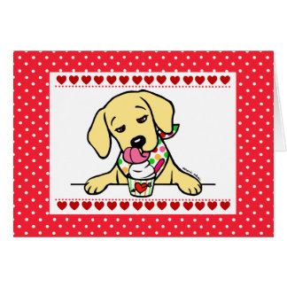 イエロー・ラブラドール・レトリーバーの子犬のアイスクリームの漫画